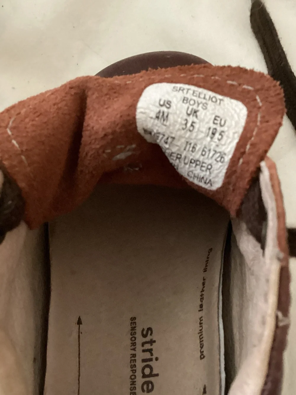 Stride Rite Brown Leather Lace-Up Toddler Shoes